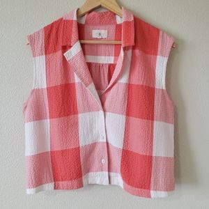 Crop gingham button up